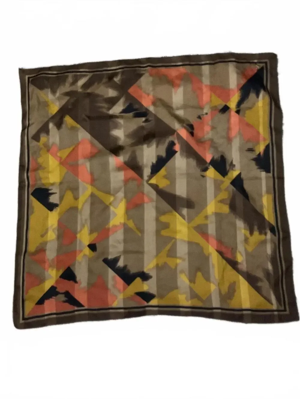 Vintage Made in Italy  Scarf with Abstract Geometric Pattern Fall